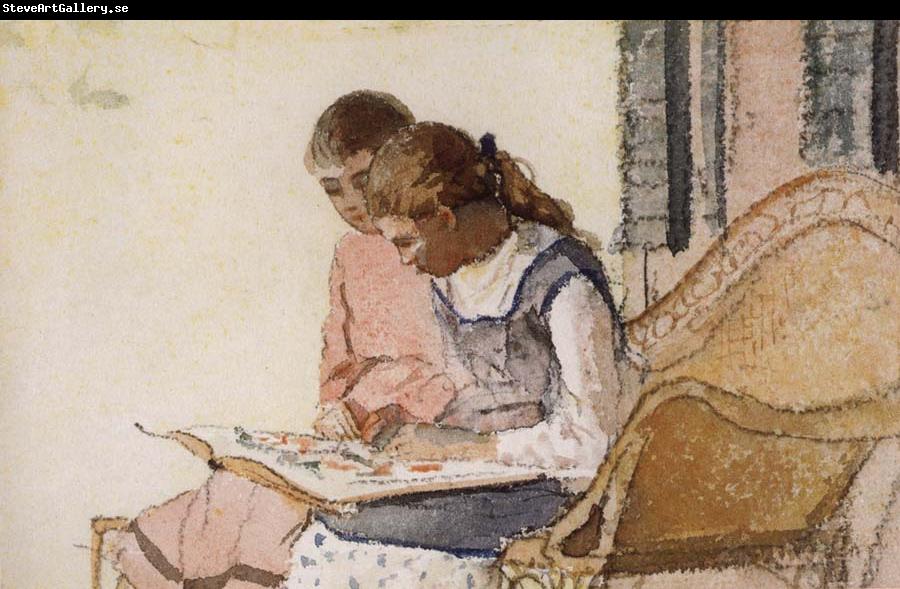 Winslow Homer Two Girls Looking at a Book